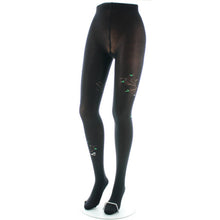 Charger l'image dans la galerie, Collant 40D Arbre Noir et Oiseaux Verts - Berthe Aux Grands Pieds