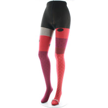 Charger l'image dans la galerie, Collant 60D Pois Asymétriques Rouge et Noir - Berthe Aux Grands Pieds