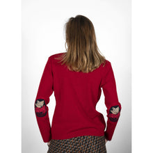 Charger l'image dans la galerie, Pull Femme Rouge Papillon Col V - Berthe Aux Grands Pieds