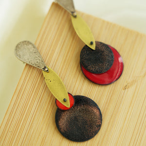 Boucles d'oreilles BRINCOS ARTICULADOS - Rouge & Noir