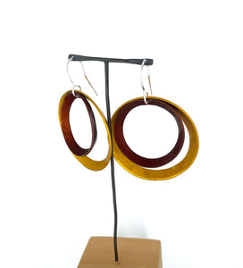 Boucles d'oreilles 152 - Jaune & Cuivre