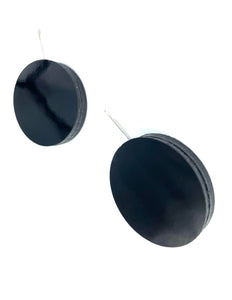 Boucles d'oreilles CIRCLE 02 FIL SMALL - Black Gloss