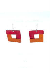 Boucles d'oreilles 366 - Orange & Rouge