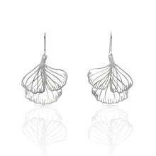 Charger l&#39;image dans la galerie, Boucles d&#39;oreilles - DOUBLE - GINKGO BILOBA Argent
