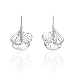 Boucles d'oreilles - DOUBLE - GINKGO BILOBA Argent