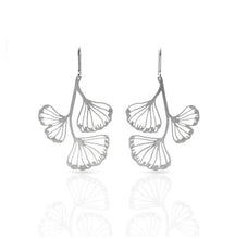 Charger l&#39;image dans la galerie, Boucles d&#39;oreilles - GRANDES - GINKGO BILOBA Argent
