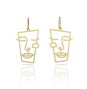 Boucles d'oreilles dorées RAS - Cubismo